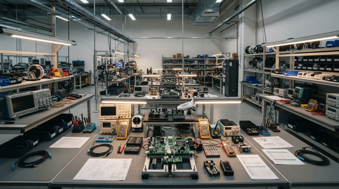 Professional security and surveillance equipment setup